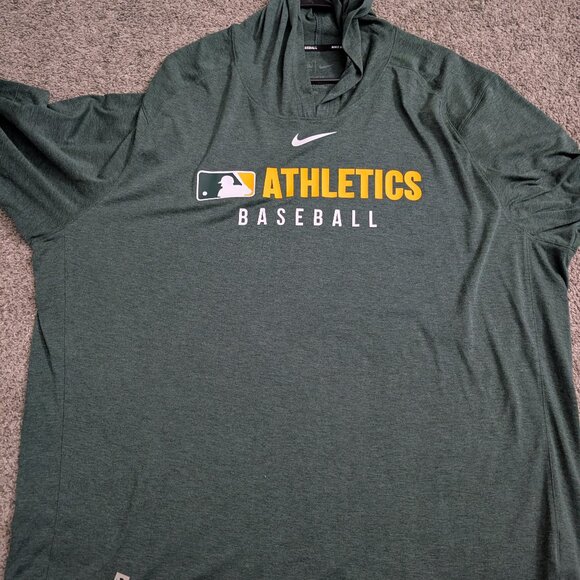 Athletics Authentic Collection Nike Dri-FIT MLB Pullover Hoodie - Picture 1 of 3